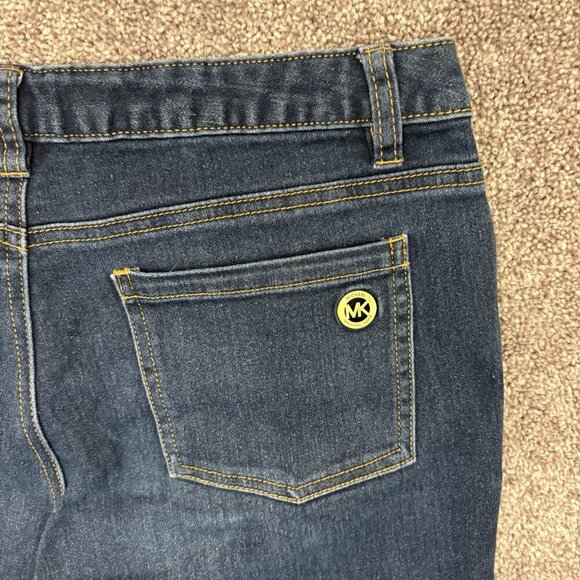 Michael Kors Womens Skinny Jeans Size 8 Blue Mid Rise Stretch Logo 5-Pockets EUC - Picture 7 of 15